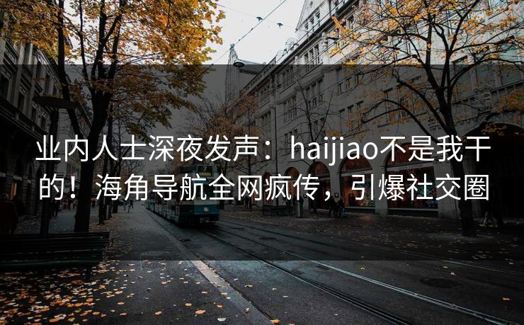 业内人士深夜发声：haijiao不是我干的！海角导航全网疯传，引爆社交圈