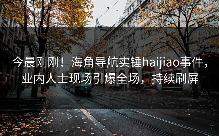 今晨刚刚！海角导航实锤haijiao事件，业内人士现场引爆全场，持续刷屏