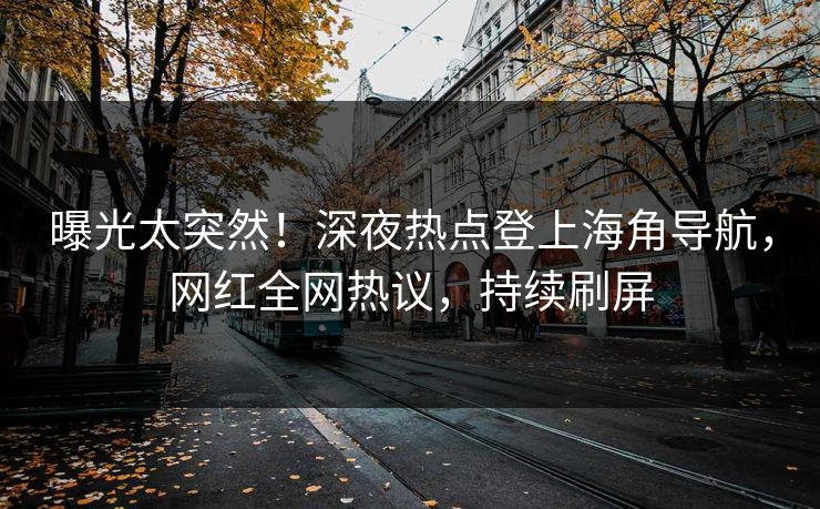 曝光太突然！深夜热点登上海角导航，网红全网热议，持续刷屏