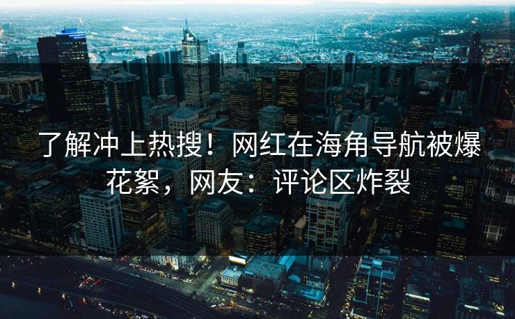 了解冲上热搜！网红在海角导航被爆花絮，网友：评论区炸裂