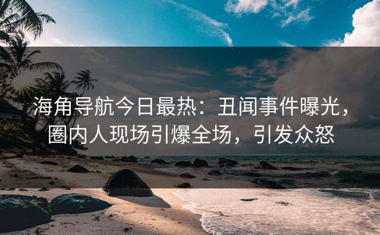 海角导航今日最热：丑闻事件曝光，圈内人现场引爆全场，引发众怒