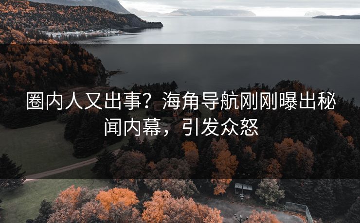 圈内人又出事？海角导航刚刚曝出秘闻内幕，引发众怒
