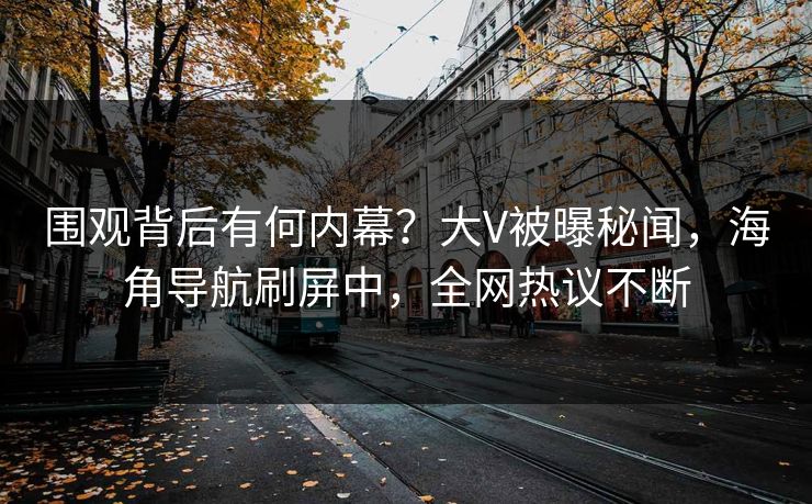 围观背后有何内幕？大V被曝秘闻，海角导航刷屏中，全网热议不断
