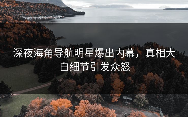 深夜海角导航明星爆出内幕，真相大白细节引发众怒